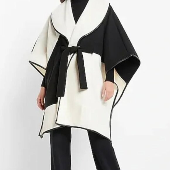 Express Jackets & Blazers - EXPRESS - Black and white wrap poncho